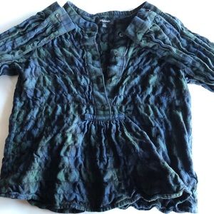 Madewell Plaid Popover Top